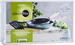 GreenPan Mayflower Koekenpannenset Ø 20cm + Ø 24cm + 1 Accessoire - Lichtblauw - Inductie - PFAS-vrij -Greenpan 1200x730